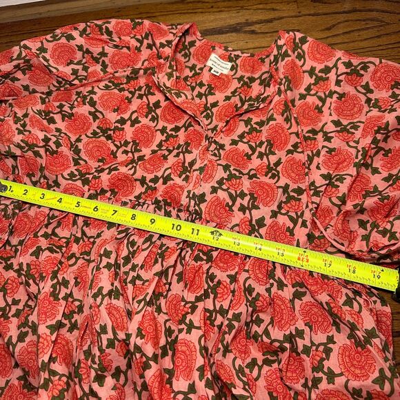 House of Sundar Maya Midi Dress Saffron Sun Women’s XS Pink Boho Floral EUC - Picture 8 of 8